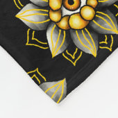 Oogbloem in zwart en geel - Leuke Halloween Fleece Deken (Hoek)