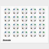Oogbol blauw groen bruin grijs ronde sticker (Vel)