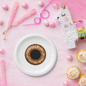 Oogbol bruine iris oog grappige grap Halloween Papieren Bordje (Feest)