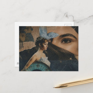 Oogbol en een pop surreële collagekunst briefkaart