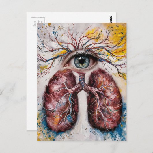 Oogbol en longen briefkaart (Voorkant / Achterkant)