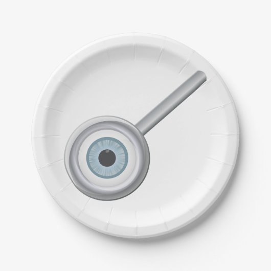 Oogbol Vergrootglas Fun Eye Inspectie Papieren Bordje (Voorkant)