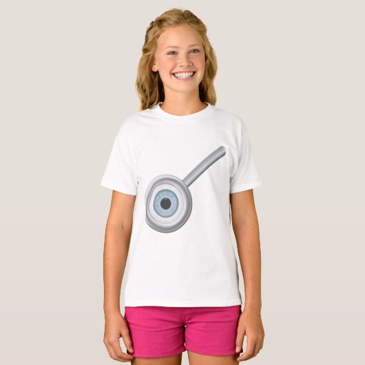 Oogbol Vergrootglas Fun Eye Inspectie T-shirt (Voorkant volledig)
