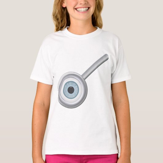 Oogbol Vergrootglas Fun Eye Inspectie T-shirt (Voorkant)