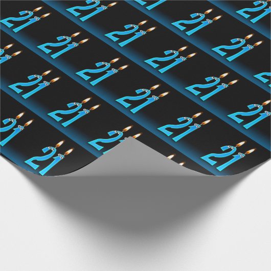 Oogbollen op 21e verjaardag kaarsen cadeaupapier (Hoek)