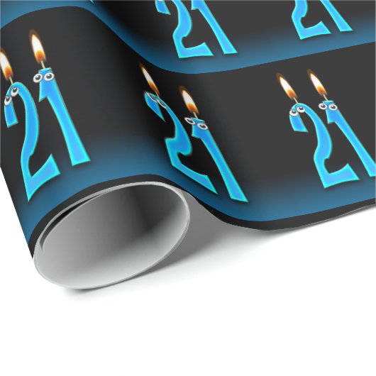 Oogbollen op 21e verjaardag kaarsen cadeaupapier (Rol Hoek)