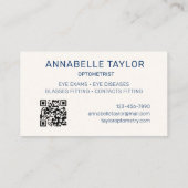 Oogbril voor opticien optometrist visitekaartje (Achterkant)