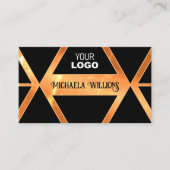 OogCatcher Bright Coral Black Geometric met Logo Visitekaartje (Voorkant)