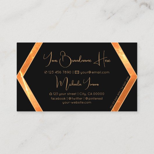 OogCatcher Coral Black Geometric met Monogram Visitekaartje (Achterkant)