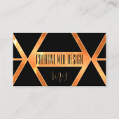 OogCatcher Coral Black Geometric met Monogram Visitekaartje (Voorkant)