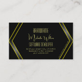 OogCatcher Geometric Black en Yellow Flashy Cool Visitekaartje (Achterkant)