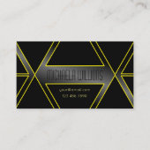 OogCatcher Geometric Black en Yellow Flashy Cool Visitekaartje (Voorkant)