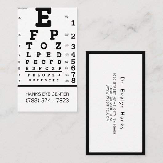 Oogcentrum Vision Oftalmoloog Opticiste Visitekaartje (Voorkant / Achterkant)