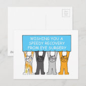Oogchirurgie snel herstel Cartoon katten Briefkaart (Voorkant / Achterkant)