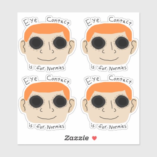 Oogcontact is voor Normale Mensen Vinyl Stickers (Vel)