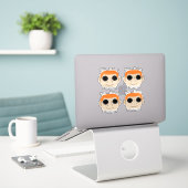 Oogcontact is voor Normale Mensen Vinyl Stickers (Laptop op bureau)