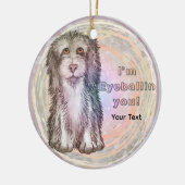 Oogcontact met jou Schapendoes Keramisch Ornament (Links)