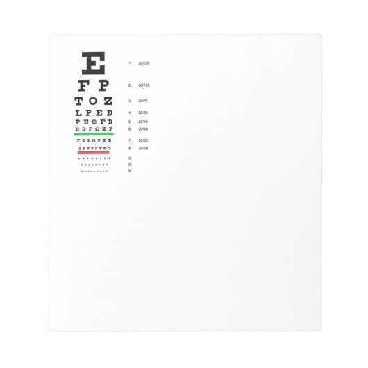 Oogdiagram met testthema notitieblok (Voorkant)
