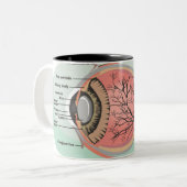 Oogdiagram voor de nationale oogmaand tweekleurige koffiemok (Voorkant links)