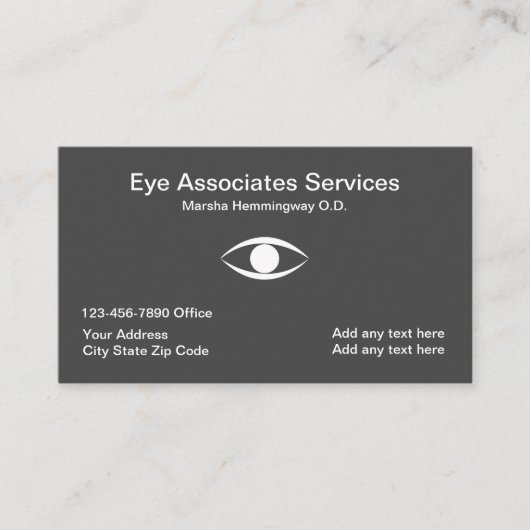 Oogdokter Visitekaartje Design Sjabloon (Voorkant)