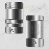 Oogdoos met Aluminium Silver Box met Monogram Visitekaartje (Voorkant / Achterkant)