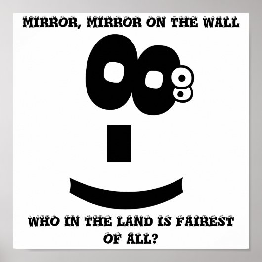 Oogdraaiende emoticon magische spiegel poster (Voorkant)