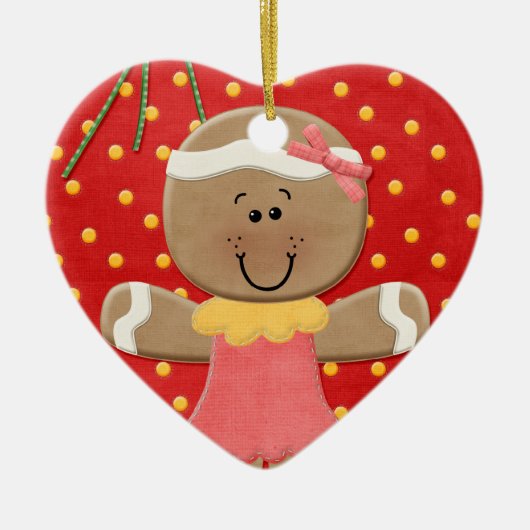 Oogdruppels en gemberbrood keramisch ornament (Voorkant)