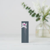 Oogdruppels - Grijs met roze wenkbrauwen Mini Visitekaartje (Staand voorkant)