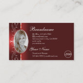 Oogfoto van Roodgekrikte juwelen Logo Foto Visitekaartje (Achterkant)