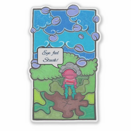 Ooggevoel vast sticker (Voorkant)