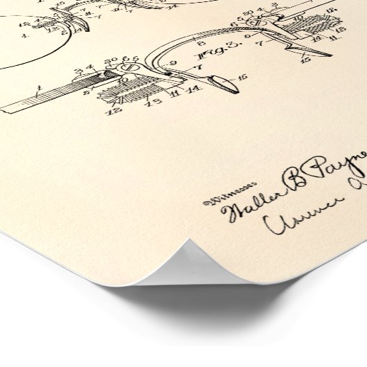 Oogglas 1908 Kunstverdieping oud podium Poster (Hoek)