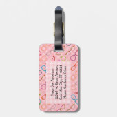 Oogglazen Retro Moderne Hipster met Roze Gingang Bagagelabel (Achterkant verticaal)
