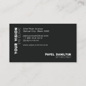 Oogglazen, Test Chart Optometrist Zwart & Wit Visitekaartje (Achterkant)