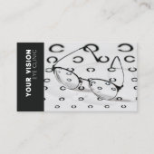 Oogglazen, Test Chart Optometrist Zwart & Wit Visitekaartje (Voorkant)
