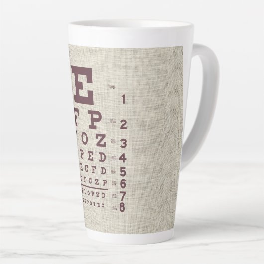 Ooggrafiek op schoot Latte Mok (Rechterhoek)