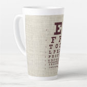 Ooggrafiek op schoot Latte Mok (Linkerhoek)