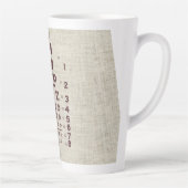 Ooggrafiek op schoot Latte Mok (Rechts)