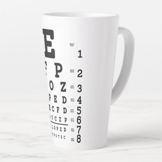 Ooggrafiek Optometrist Latte Mok (Rechterhoek)