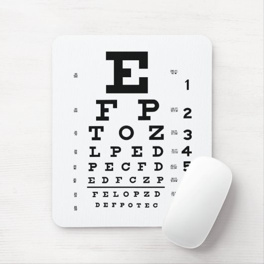 Oogheelkunde Optometrie Oogblad White en Black Muismat (Met muis)