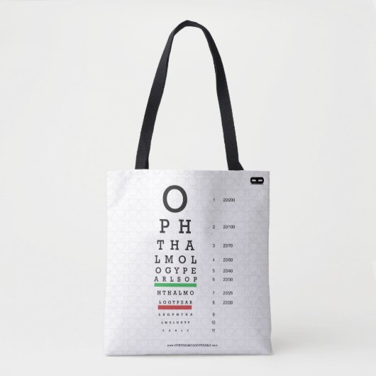 Oogheelkunde Pearls Visual Acuity Chart Canvas tas (Voorkant)
