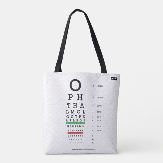 Oogheelkunde Pearls Visual Acuity Chart Canvas tas (Achterkant)