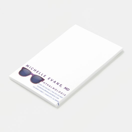 Oogheelkundig bedrijf post-it® notes (Schuin)