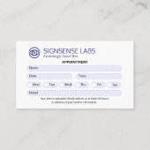 oogheelkundige kliniek | Schone afspraak Visitekaartje (Achterkant)