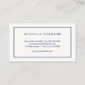 Oogheelkundige Navy Blue en Ivory brillen Visitekaartje (Achterkant)