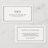 Oogheelkundige Navy Blue en Ivory brillen Visitekaartje (Voorkant / Achterkant)