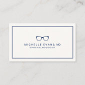 Oogheelkundige Navy Blue en Ivory brillen Visitekaartje (Voorkant)