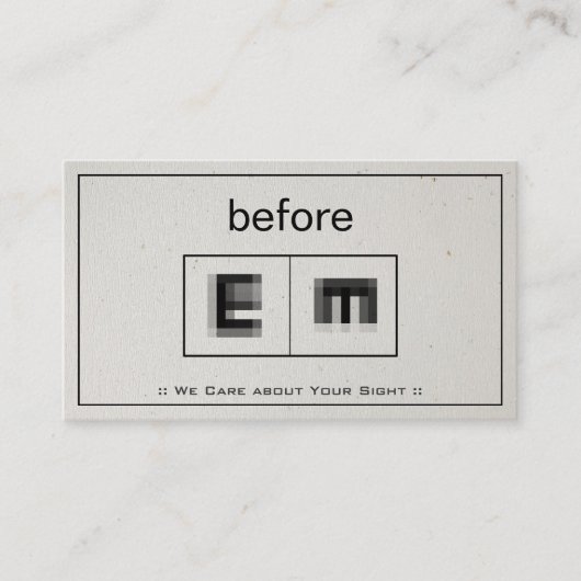 Oogheelkundige Oftalmologie Optometrie Oftalmoloog Visitekaartje (Voorkant)