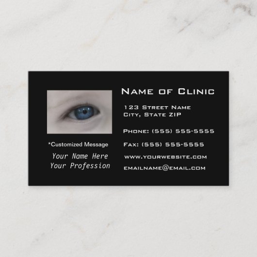 Oogheelkundige Oogexamen Benoeming Herinnering Afsprakenkaartje (Voorkant)