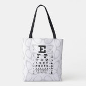 Oogheelkundige Pop Art Retro Eye Chart Cat Eyes Tote Bag (Achterkant)