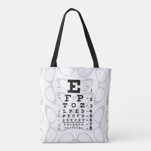 Oogheelkundige Pop Art Retro Eye Chart Cat Eyes Tote Bag